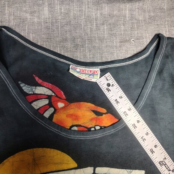 VINTAGE 90s EURO Comfort Tank Top XXL Oversized Front Back Dyed Aztec Graphic - Picture 7 of 9